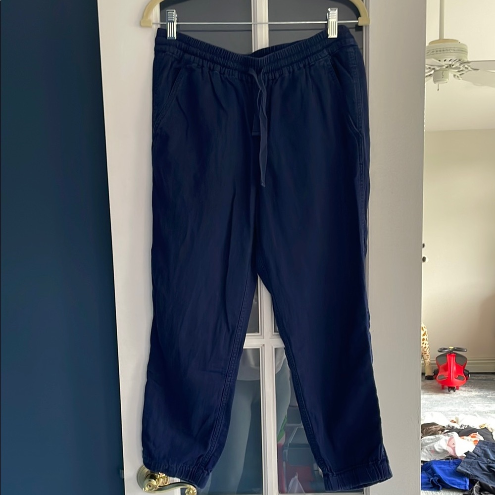 Anthropologie Navy cotton joggers